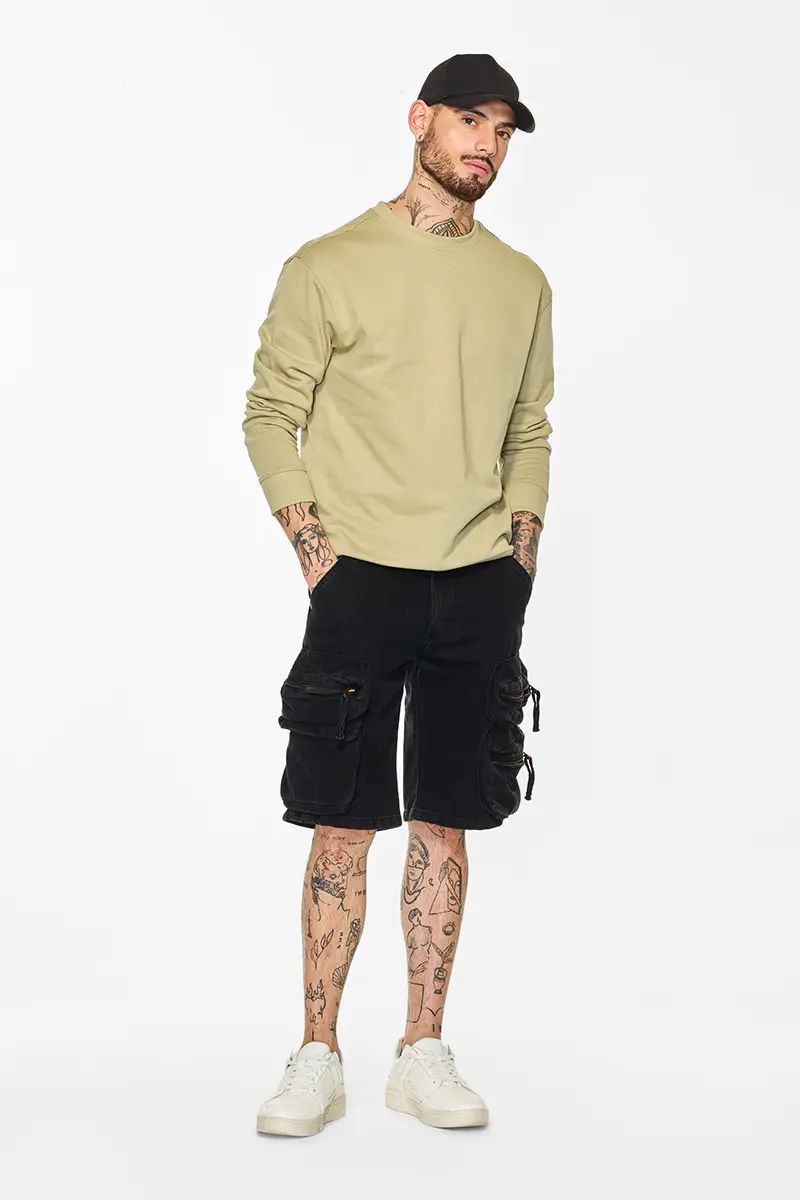 Beige Solid Sweater