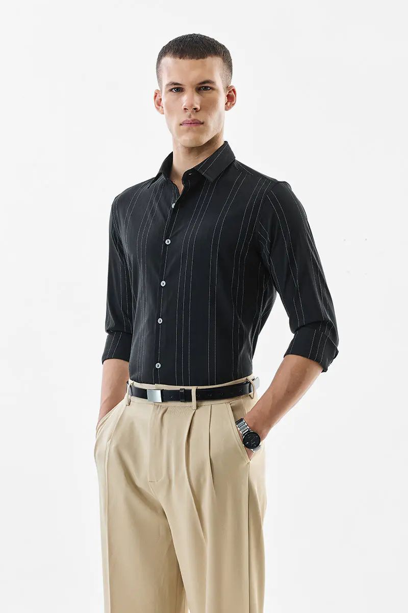 Black Pinstripe Shirt