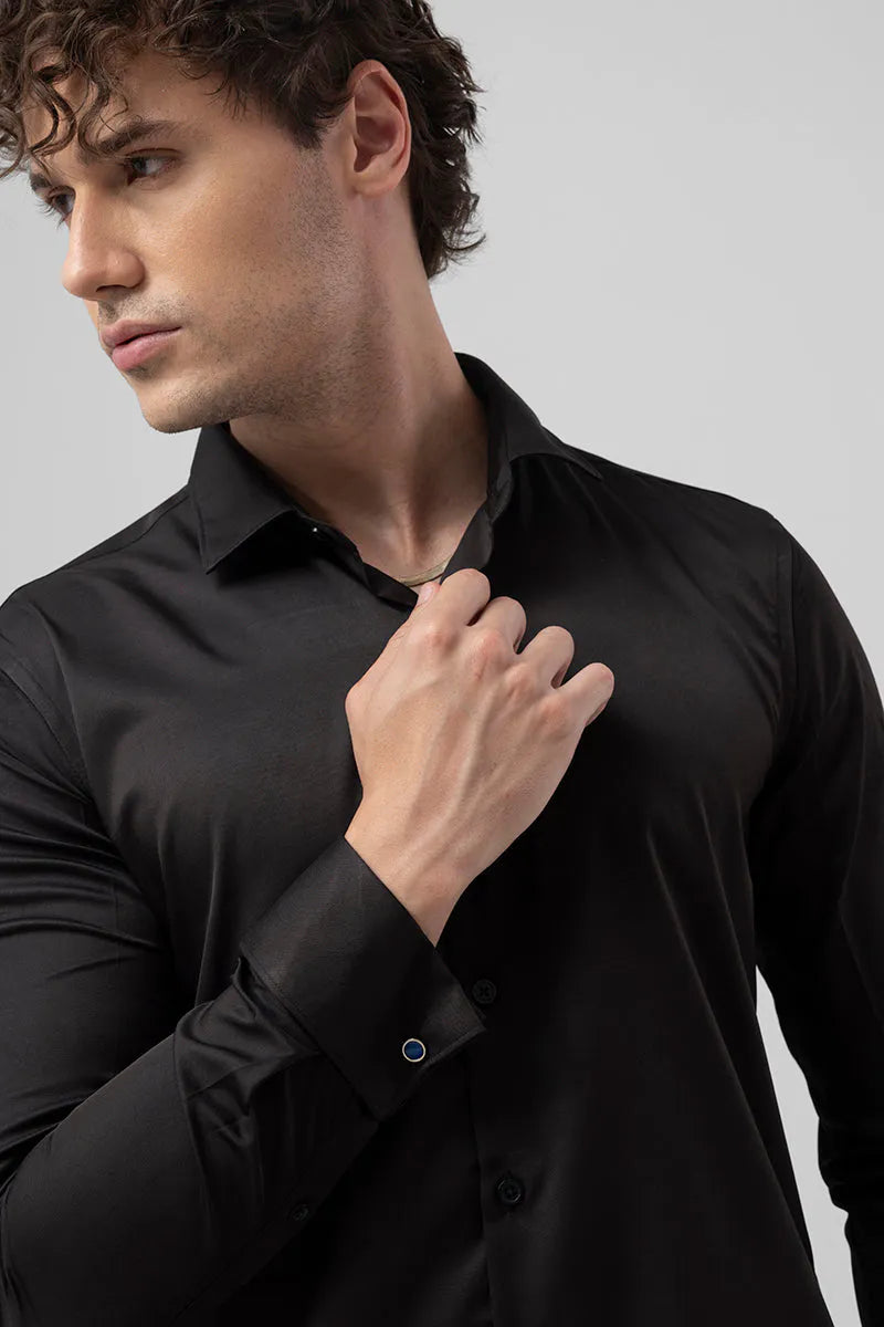 Double cuff black shirt