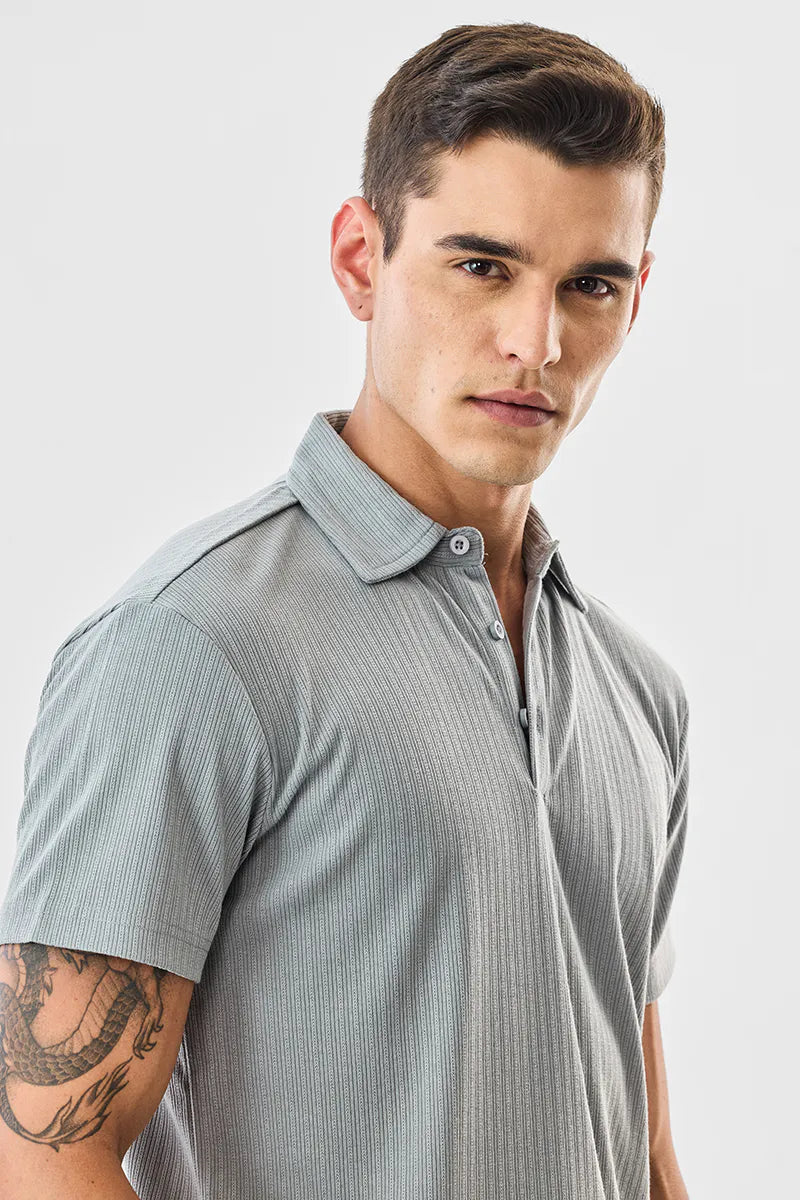 Regular fit stretch knitted tshirt